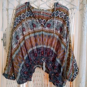 Free People hooded blouse